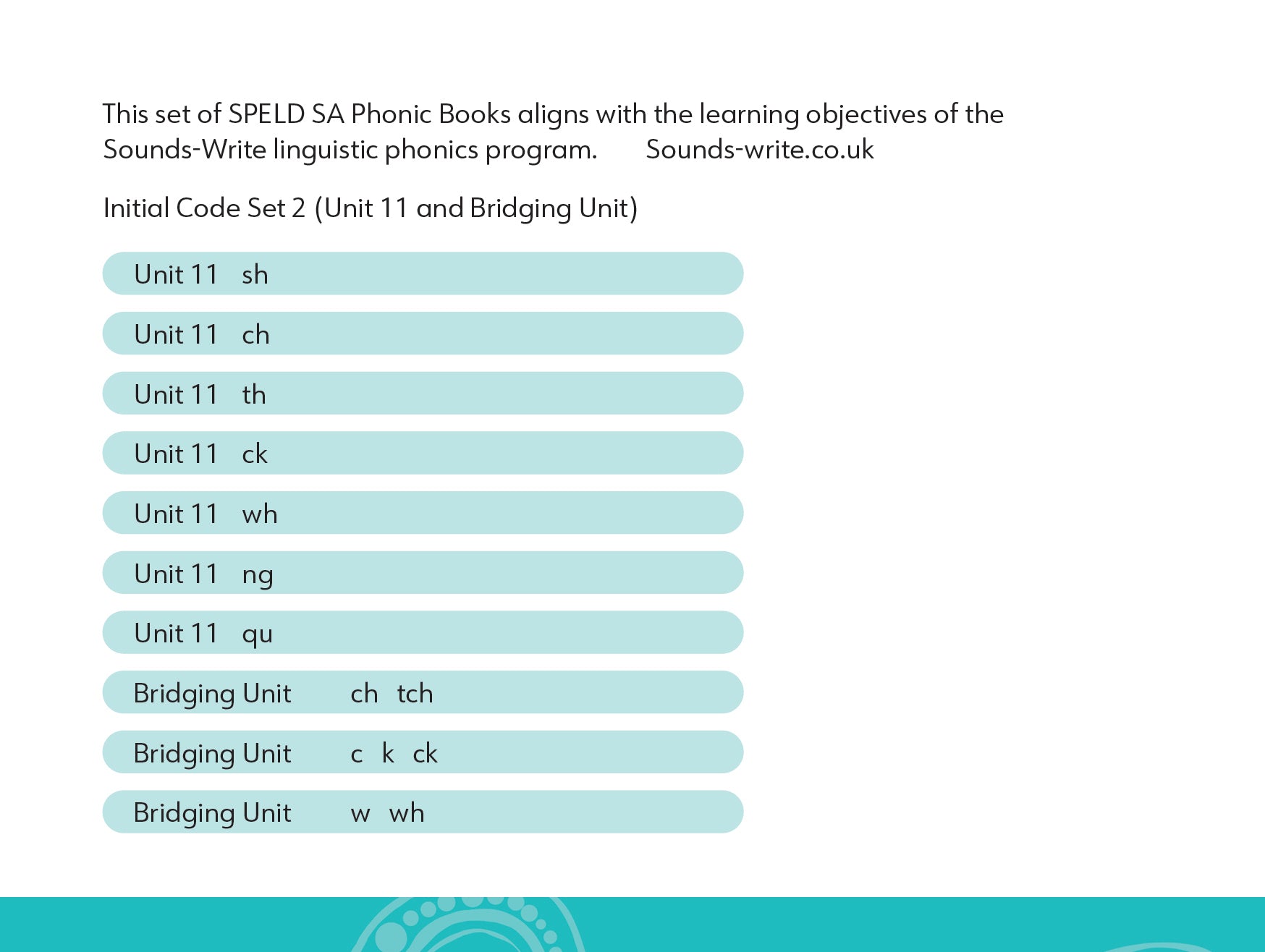 Initial Code Passages SPELD SA Phonic Books Initial Code (Units 11 & Bridging) Set 1 – SPELDSA
