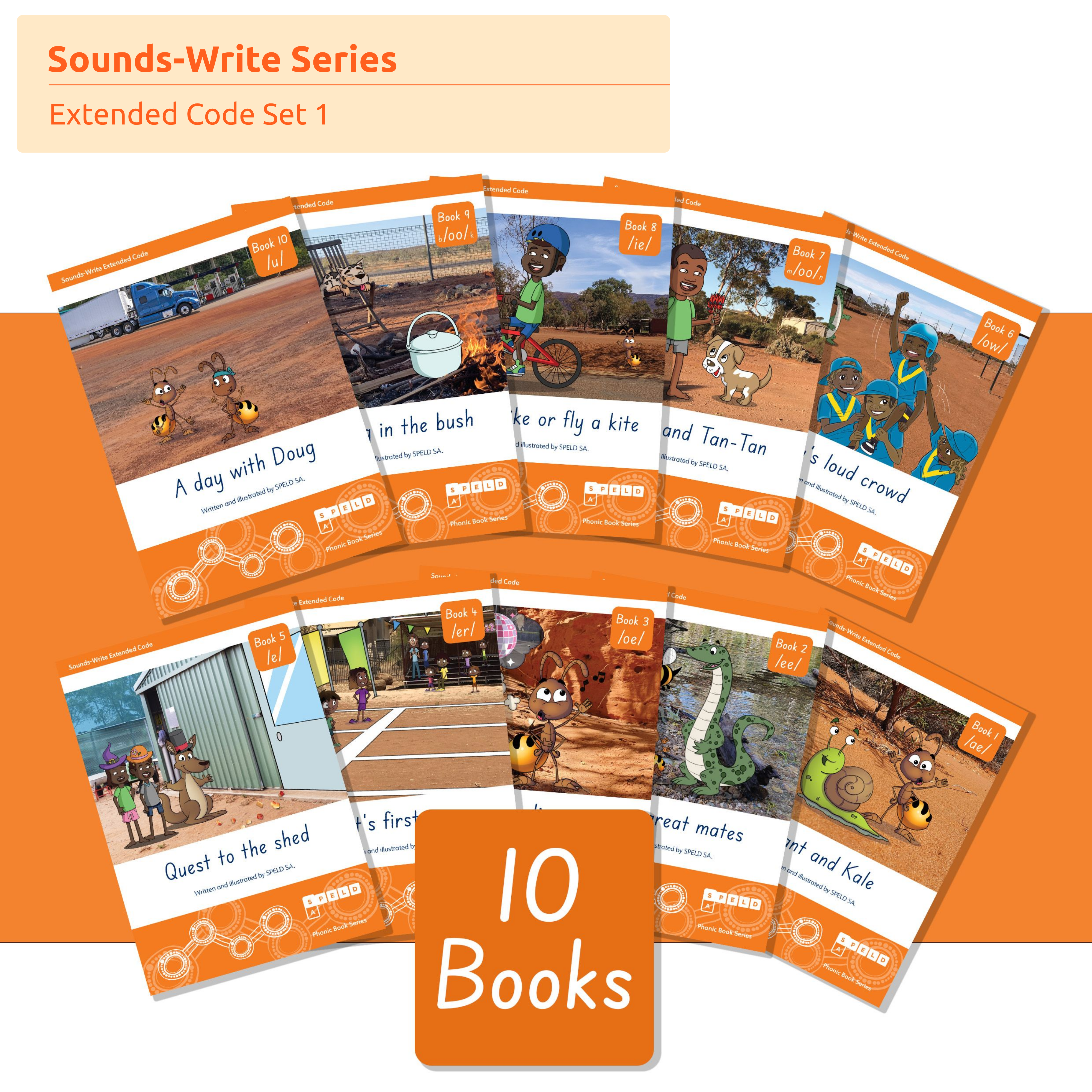 SPELD SA Phonic Books Extended Code (Units 1-10) Set 1