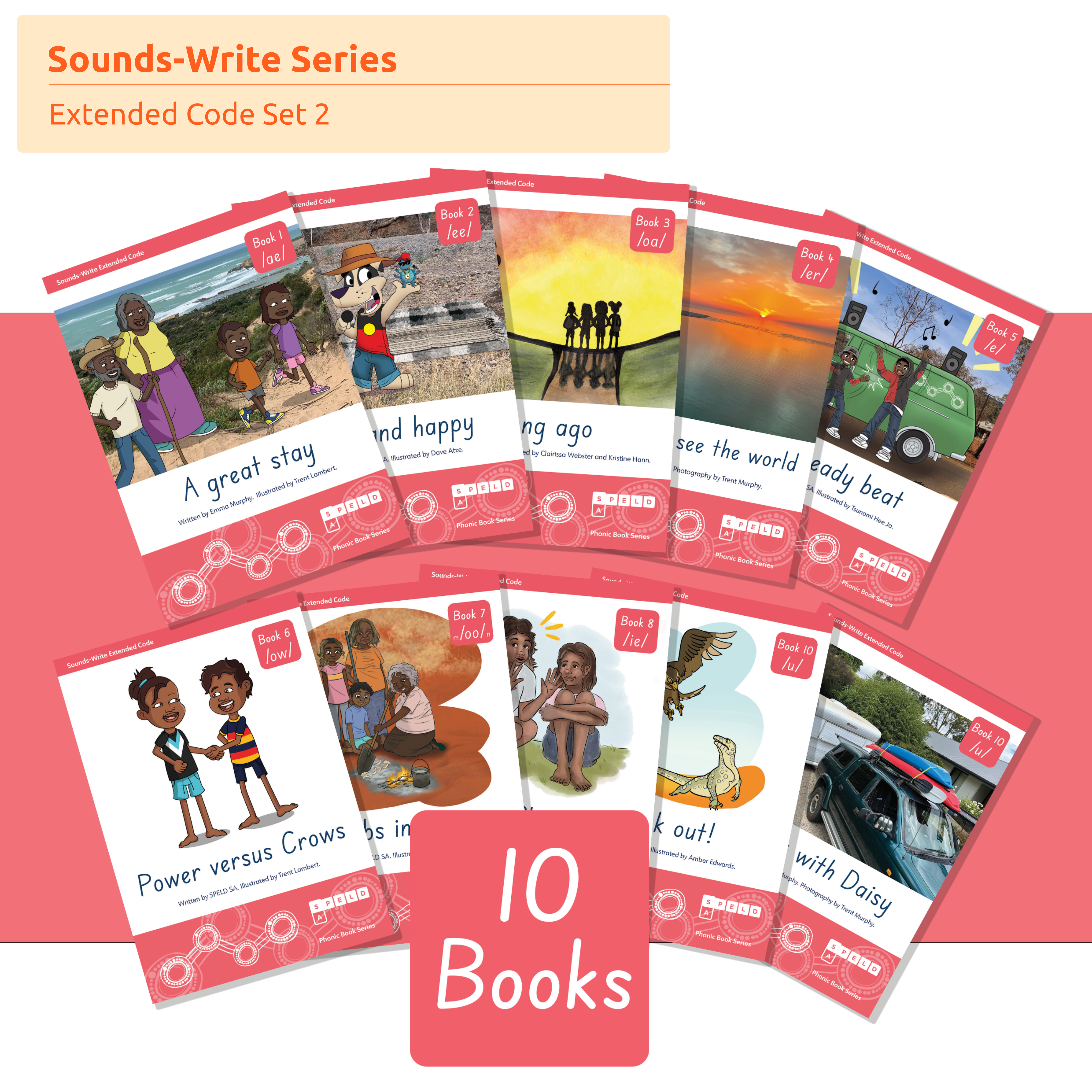 SPELD SA Phonic Books Extended Code (Units 1-10) Set 2