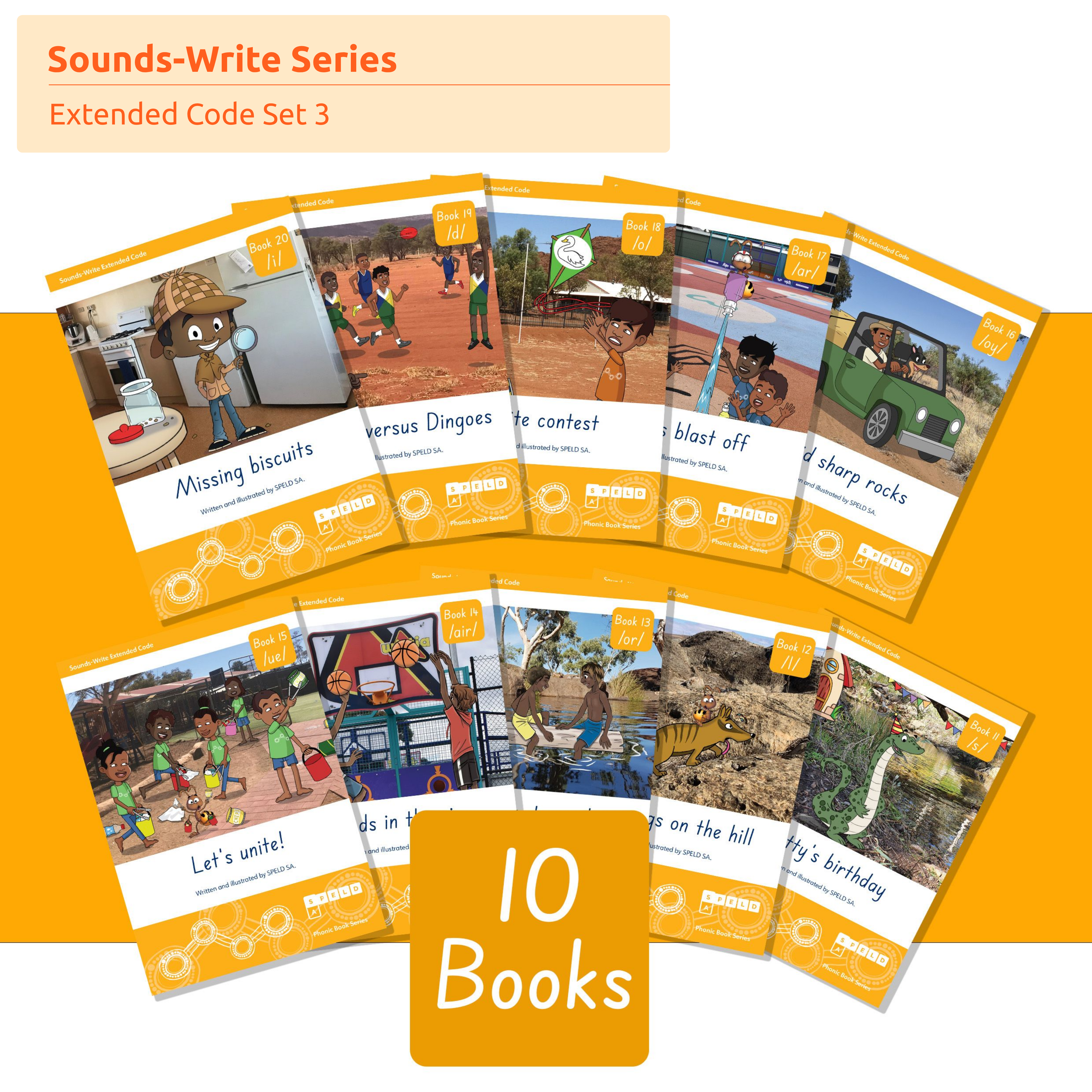 SPELD SA Phonic Books Extended Code (Units 11-20) Set 3