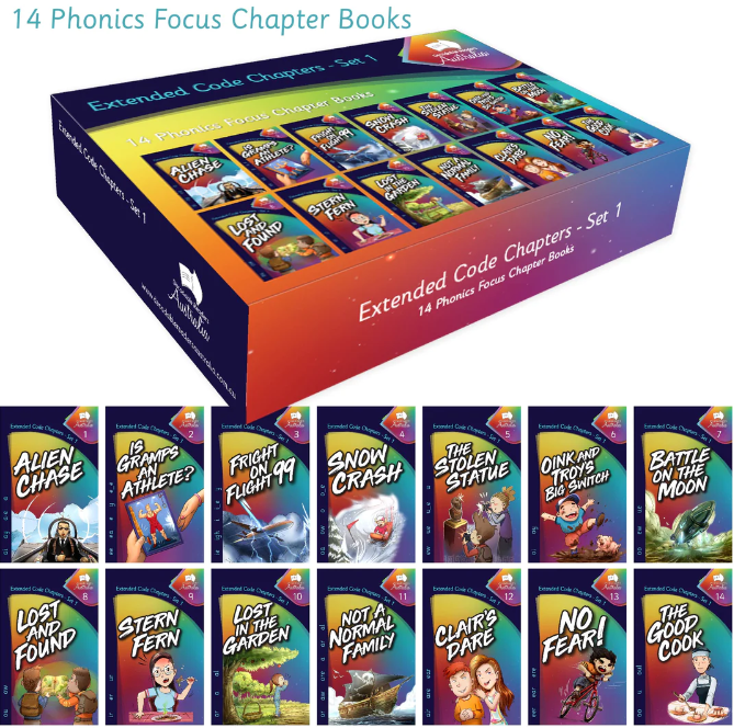 (Set 1) Extended Code Chapters – fourteen Phonics Focus Chapter books