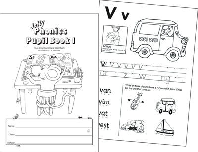 Jolly Phonics Pupil Book 1 Black and White (Precursive)